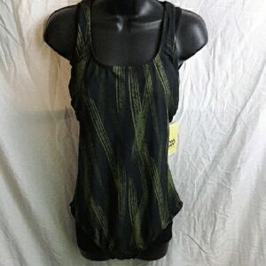 All In Motion Black and Green Women's One Piece Swimsuit